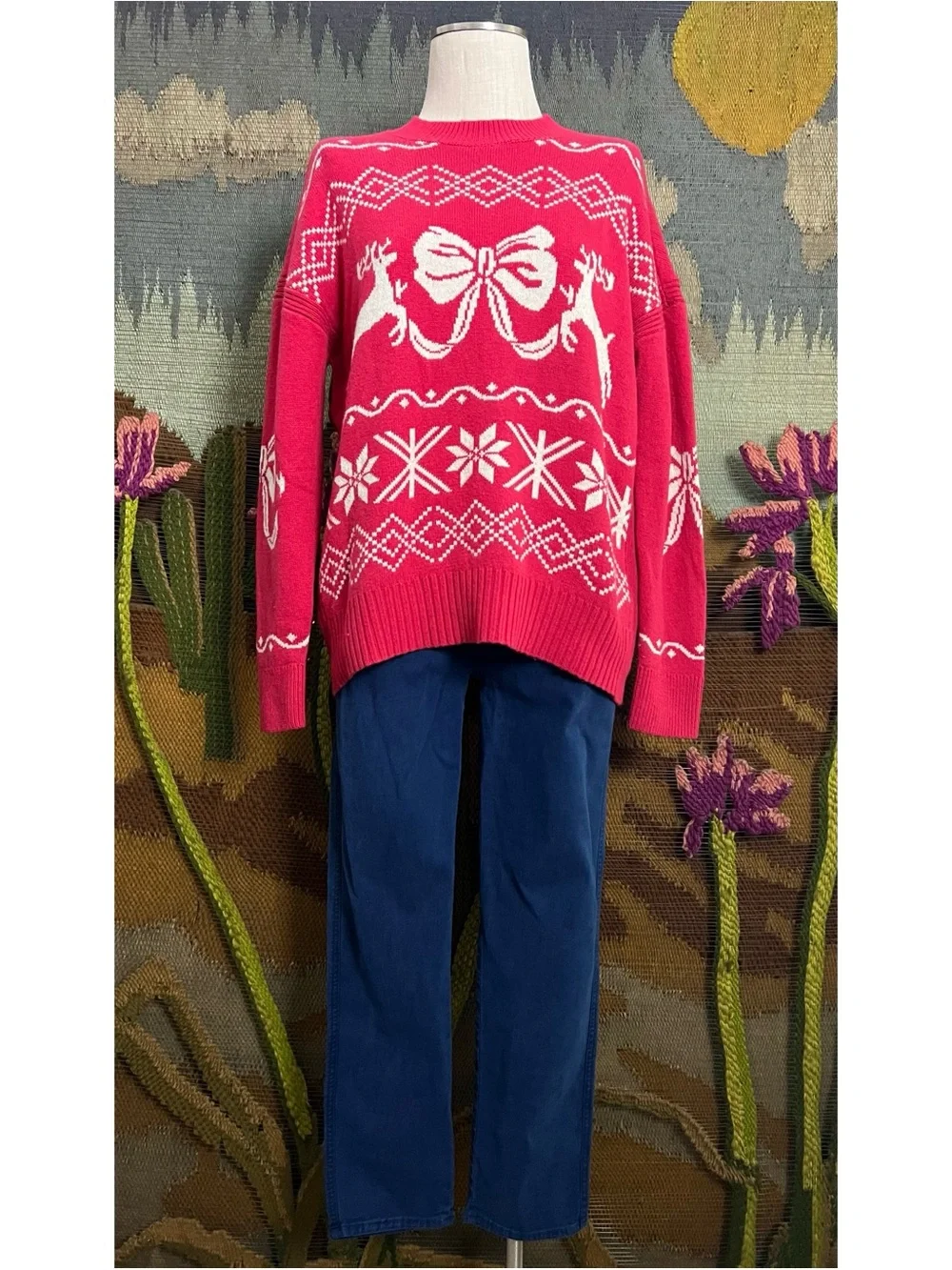 Anthropologie Oversized Reindeer Sweater XXS